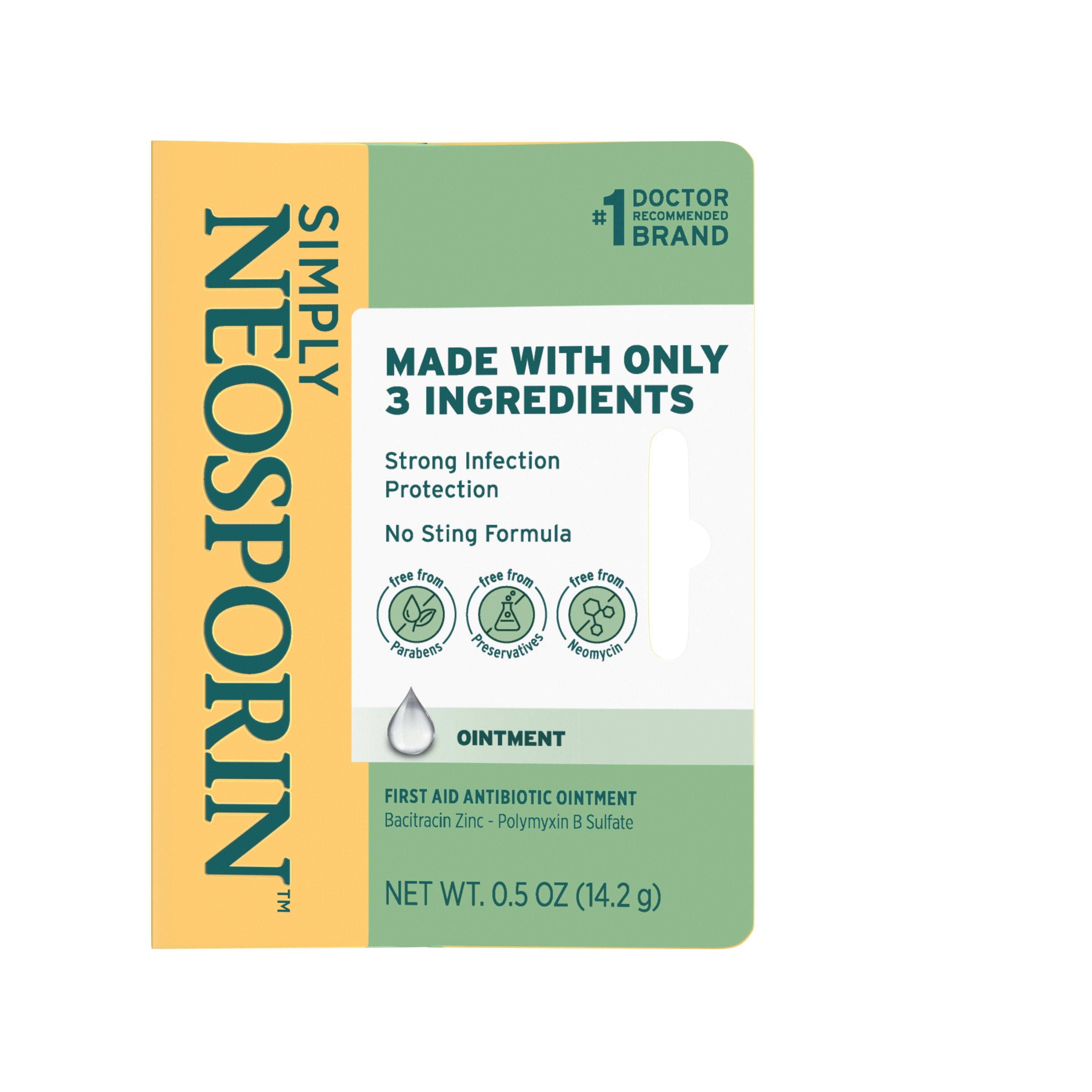 Simply Neosporin Formula 3-Ingredient Antibiotic Ointment, 0.5 OZ