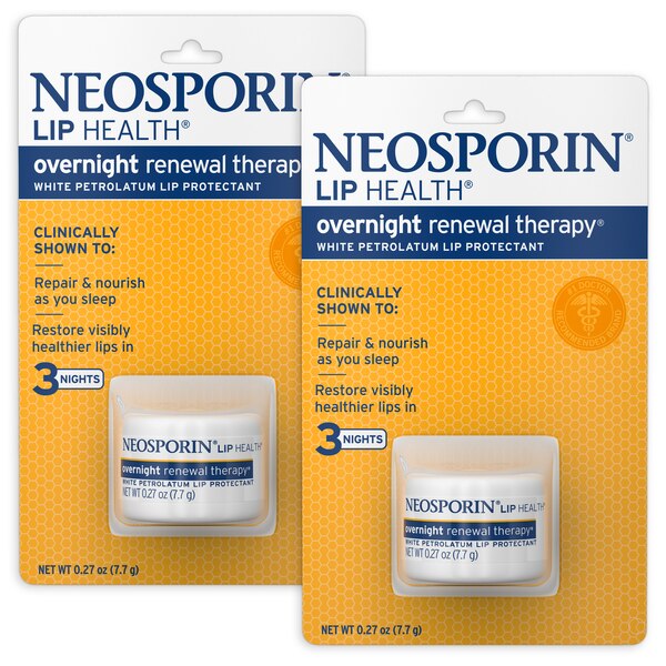 Neosporin Lip Health Overnight Renewal Therapy White Petrolatum Lip Protectant
