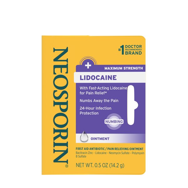 Neosporin + Lidocaine Pain Relieving Antibiotic Ointment, 0.5 OZ