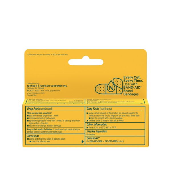Neosporin + Lidocaine Pain Relieving Antibiotic Ointment, 0.5 OZ