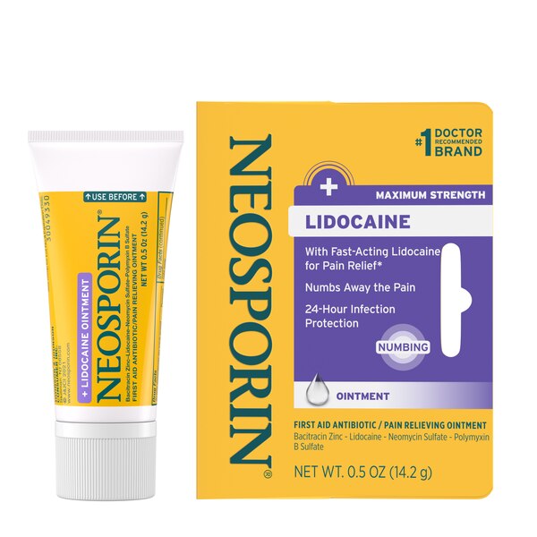 Neosporin + Lidocaine Pain Relieving Antibiotic Ointment, 0.5 OZ