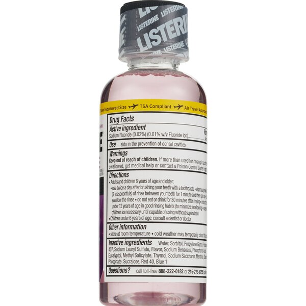 Listerine Total Care Anticavity Fluoride Zero Alcohol Mouthwash, Fresh Mint, 3.2 OZ