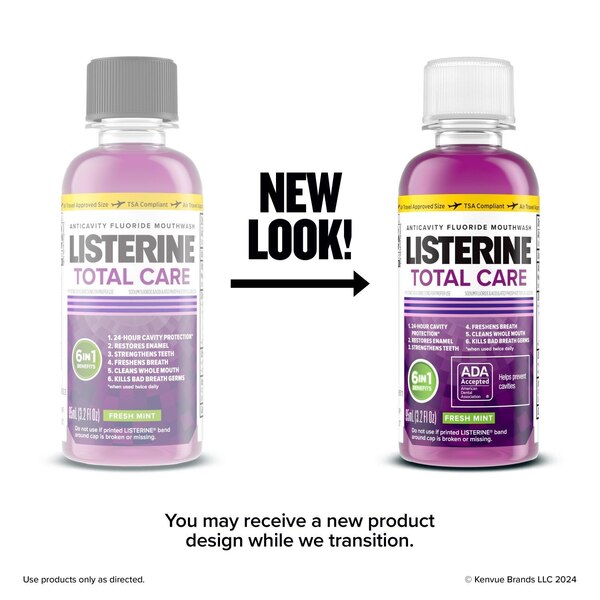 Listerine Total Care Anticavity Mouthwash Fresh Mint, 3.2 OZ