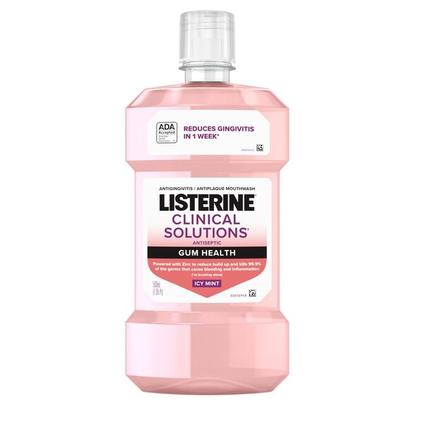 Listerine Clinical Solutions Gum Health Mouthwash, Icy Mint, 16.9 OZ