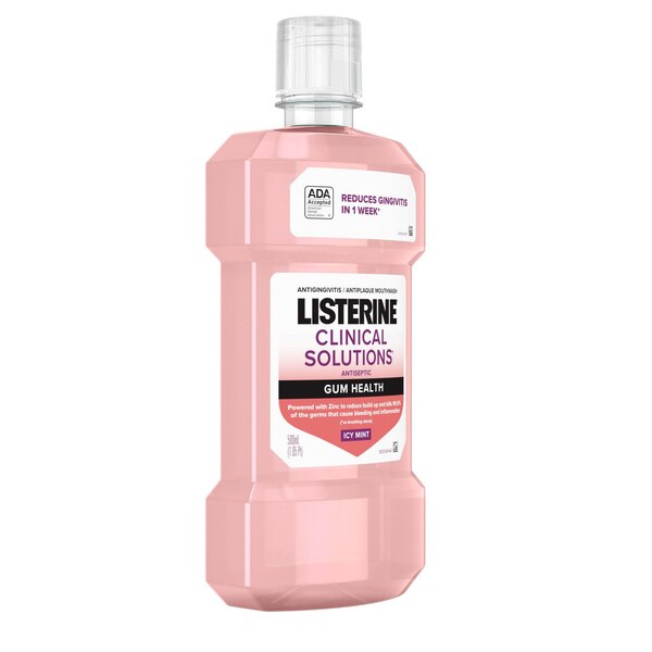 Listerine Clinical Solutions Gum Health Mouthwash, Icy Mint, 16.9 OZ