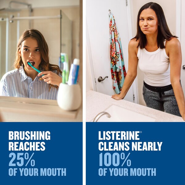 Listerine Ultraclean Zero Alcohol Tartar Mouthwash, Arctic Mint, 33.8 OZ