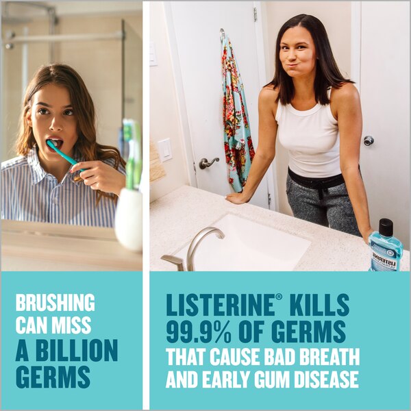 Listerine Antiseptic Mouthwash for Bad Breath, Plaque, and Gingivitis, Cool Mint