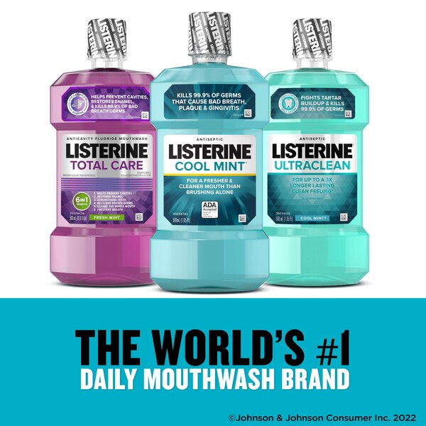 Listerine Antiseptic Mouthwash for Bad Breath, Plaque, and Gingivitis, Cool Mint, 3.2 OZ