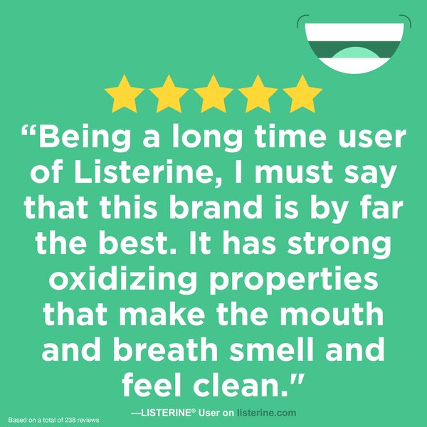 Listerine Antiseptic Mouthwash for Bad Breath, Plaque, and Gingivitis, Fresh Burst
