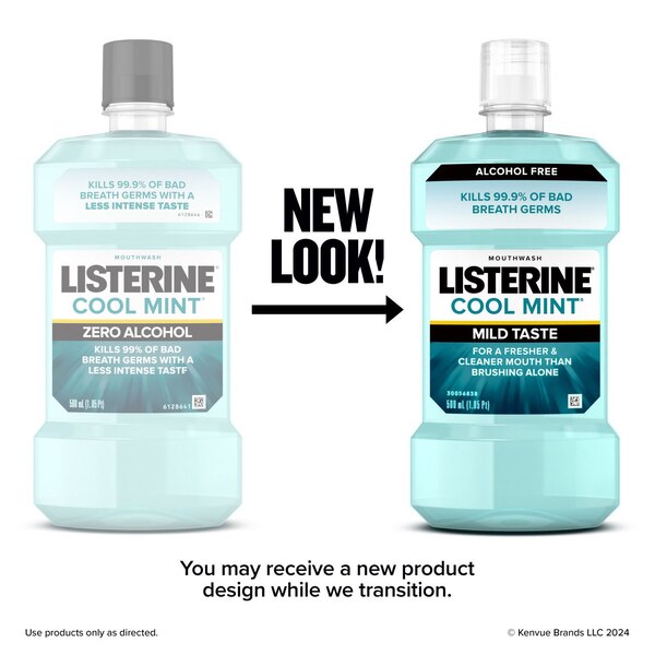 Listerine Zero Alcohol-Free Mouthwash for Bad Breath, Cool Mint, 1.5 L