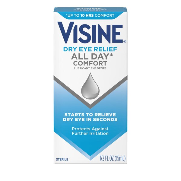 Visine Dry Eye Relief All Day Comfort Lubricant Dry Eye Drops, 0.5 FL OZ