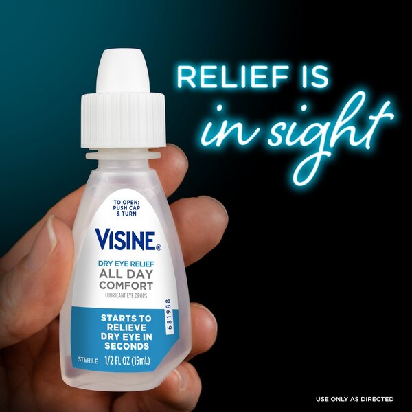 Visine Dry Eye Relief All Day Comfort Lubricant Dry Eye Drops, 0.5 FL OZ