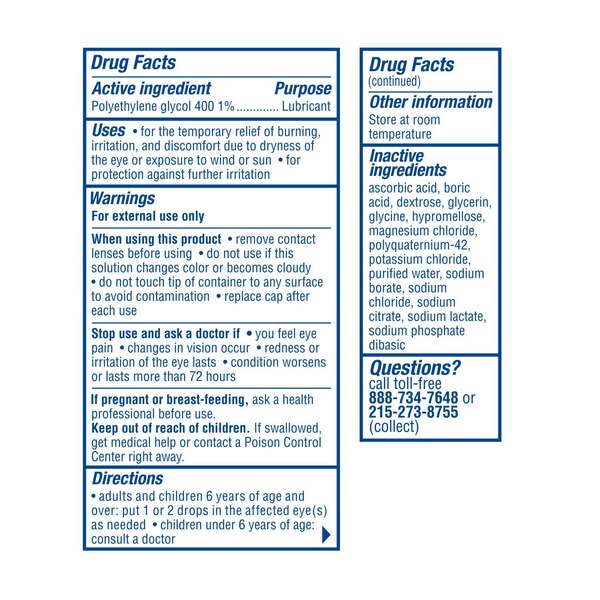 Visine Dry Eye Relief All Day Comfort Lubricant Dry Eye Drops, 0.5 FL OZ