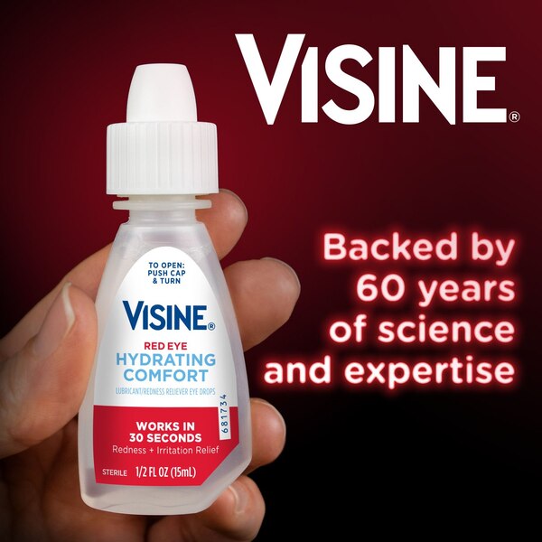 Visine Redeye Hydrating Comfort Eye Drops, 0.5 FL OZ