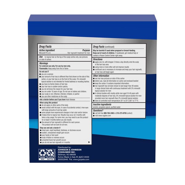 Rogaine Men's Extra Strength 5% Minoxidil Solution for Hair Regrowth