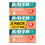 Bayer Low Dose Aspirin 81 MG Chewable Tablets, Orange, 108 CT, thumbnail image