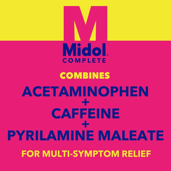 Midol Complete Menstrual Pain Relief Acetaminophen Caplets