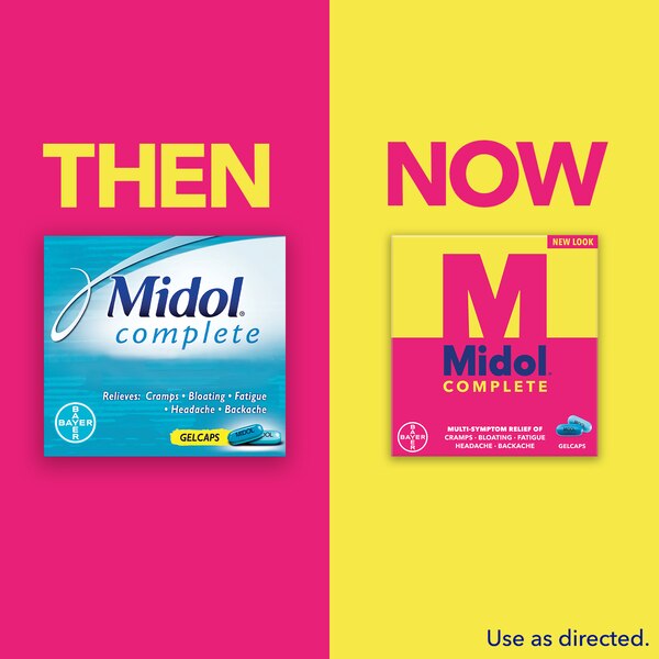 Midol Complete Menstrual Pain Relief Gelcaps with Acetaminophen, 24 Count