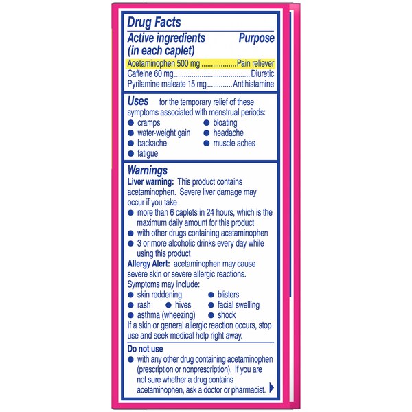 Midol Complete Menstrual Pain Relief Acetaminophen Caplets