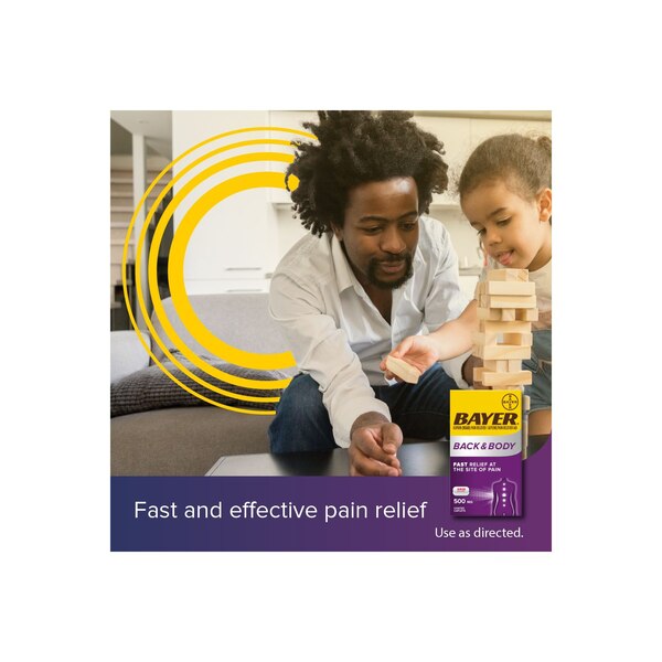 Bayer Back & Body Extra Strength Aspirin, 500mg Coated Tablets, Fast Relief, 100 ct