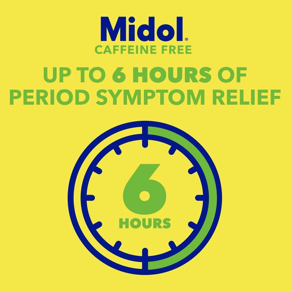 Midol Complete Caffeine Free Menstrual Pain Relief Acetaminophen Caplets, 24 CT