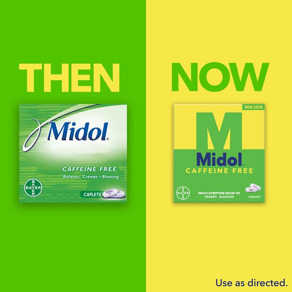 Midol Complete Caffeine Free Menstrual Pain Relief Acetaminophen Caplets, 24 CT