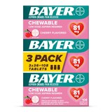 Bayer Low Dose Aspirin 81 MG Chewable Tablets, Cherry, 36 CT, 3 Pack, thumbnail image