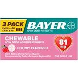 Bayer Low Dose Aspirin 81 MG Chewable Tablets, Cherry, 36 CT, 3 Pack, thumbnail image