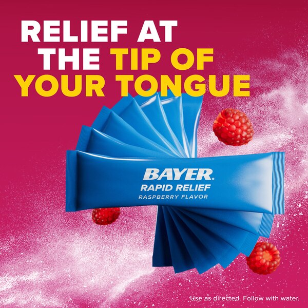 Bayer Rapid Relief Powder Packs, Raspberry
