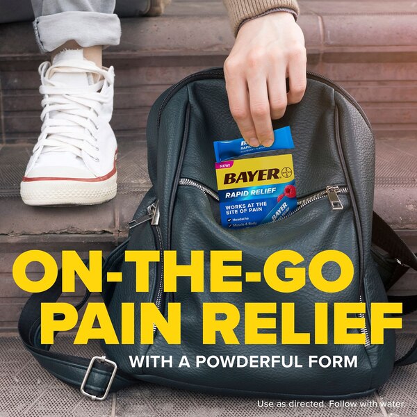 Bayer Rapid Relief Powder Packs, Raspberry
