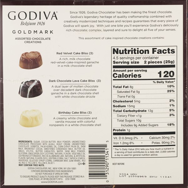 Godiva, Classic Gold Collection Chocolate Gift Box, Assorted Flavor, 9 ct, 4 oz