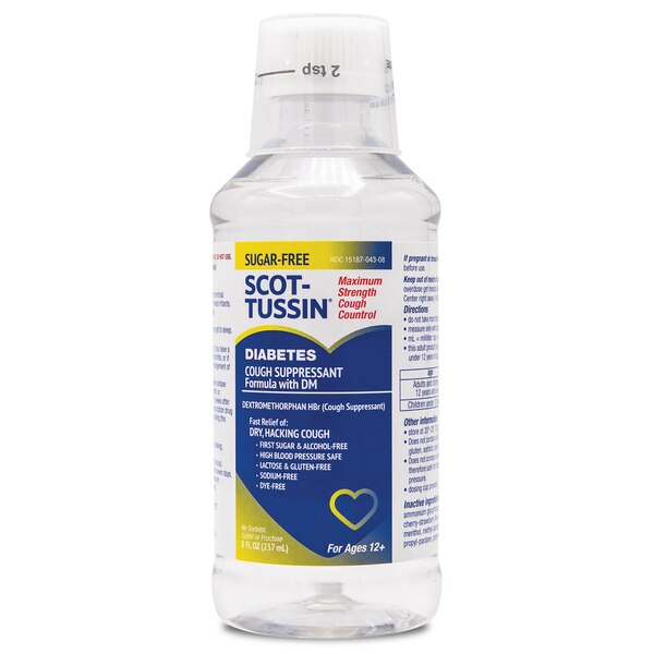 Scot-Tussin Maxiumum Strength Cough Suppressant with DM for Diabetics