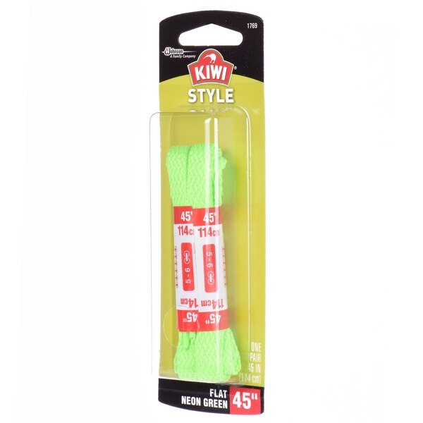 KIWI Flat Laces, Neon Green, 45", 1 Pair