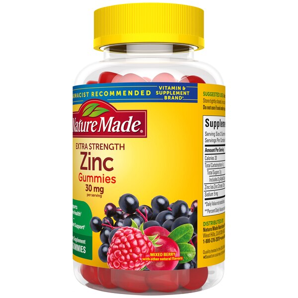 Nature Made Extra Strength Zinc  Gummies, 30 mg, 60 CT