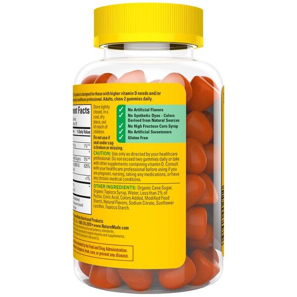 Nature Made Vitamin D3 K2 Gummies, Vitamin D 5000 IU per serving, Bone & Immune Support, 50 CT