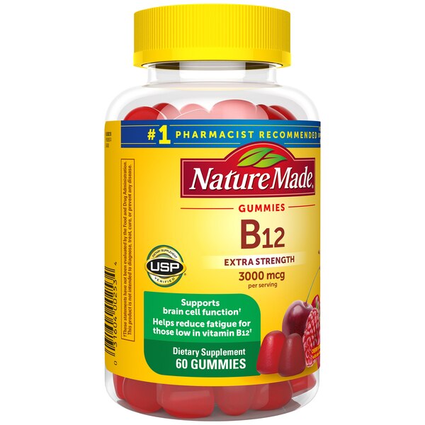 Nature Made Extra Strength Vitamin B12 Gummies, 3000 mcg per serving, 60 CT