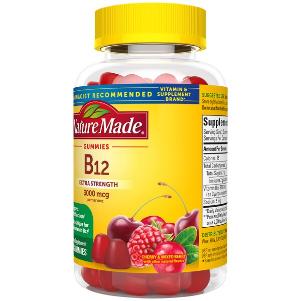 Nature Made Extra Strength Vitamin B12 Gummies, 3000 mcg per serving, 60 CT