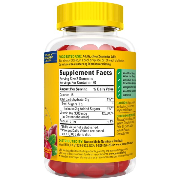 Nature Made Extra Strength Vitamin B12 Gummies, 3000 mcg per serving, 60 CT