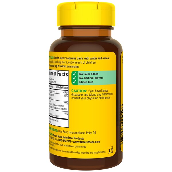 Nature Made Magnesium Complex with Vitamin D and Zinc Capsules, Blended Magnesium Supplement, 60 CT