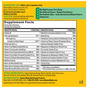 Nature Made Advanced Multivitamin Gummies with Magnesium Citrate, Calcium & 8 B Vitamins, 90 CT