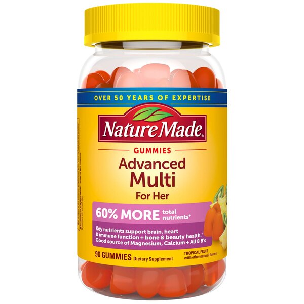 Nature Made Advanced Multivitamin Gummies For Her with Magnesium Citrate, Calcium & B Vitamins, 90 CT