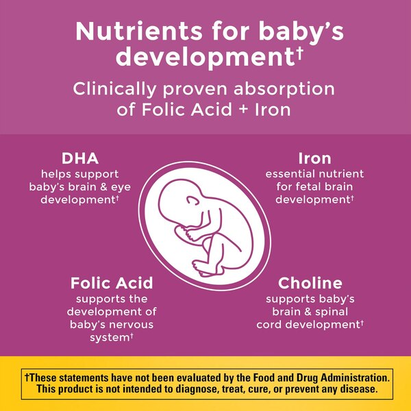 Nature Made Prenatal Vitamins Softgels + Choline Supplement Capsules, Folic Acid + DHA, 60 CT