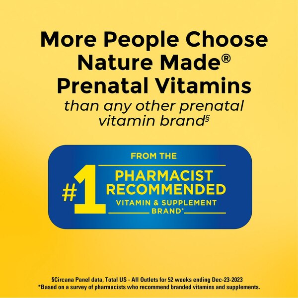 Nature Made Prenatal Vitamins Softgels + Choline Supplement Capsules, Folic Acid + DHA, 60 CT