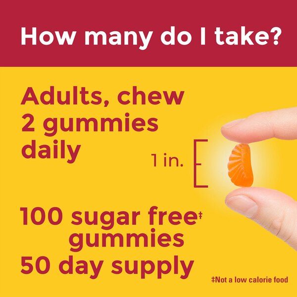 Nature Made Zero Sugar Vitamin C Gummies 250 mg, Sugar Free Gummies, 100 CT