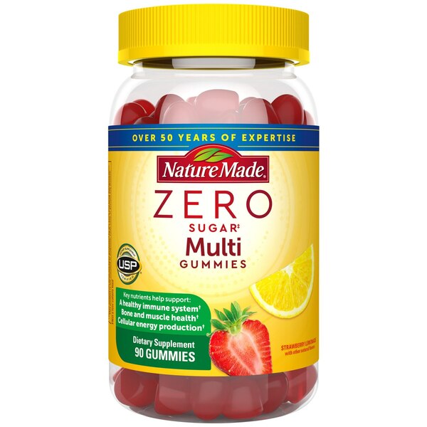 Nature Made Zero Sugar Multivitamin Gummies, Sugar Free Gummies, 90 CT