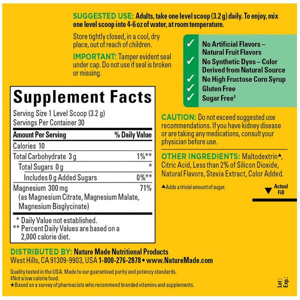 Nature Made Magnesium Complex Drink Mix, 30 CT