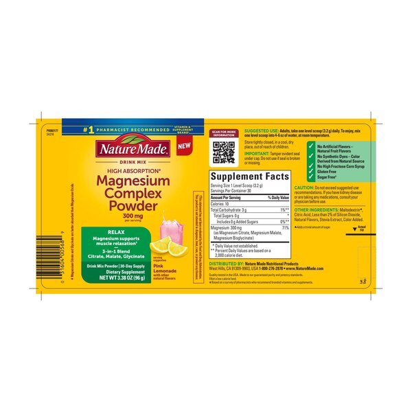 Nature Made Magnesium Complex Drink Mix, 30 CT