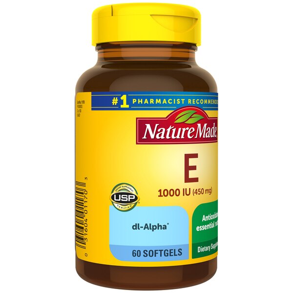 Nature Made Vitamin E 450 mg (1000 IU) dl-Alpha Softgels, 60 CT
