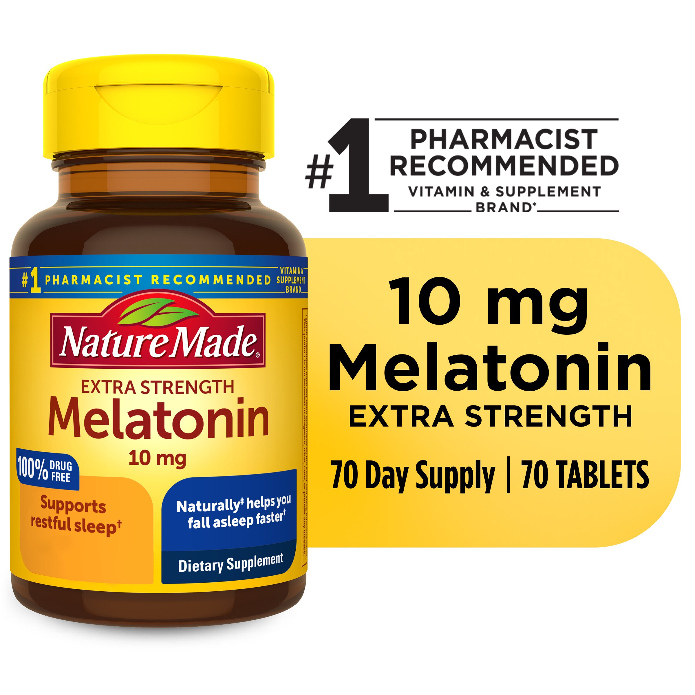 Nature Made Extra Strength Melatonin 10mg Tablets, 70 CT