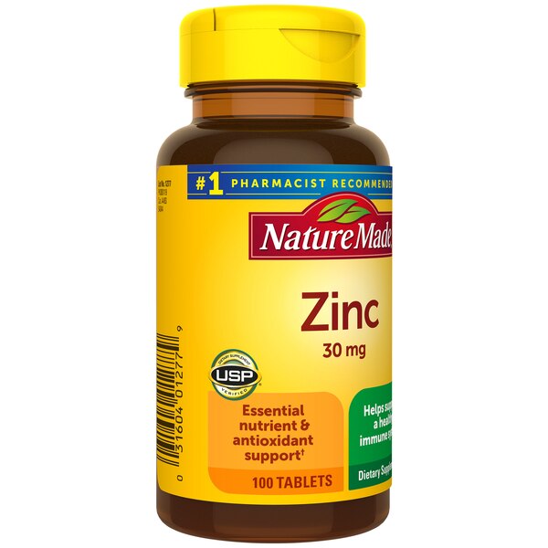 Nature Made Zinc 30 mg, Zinc Supplements for Antioxidant and Immune Support Tablets, 100 CT